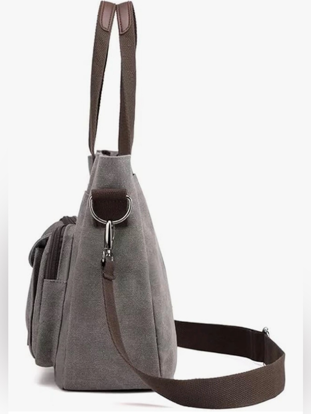 NWOT Large Capacity Crossbody Bag Canvas Handbag Retro Tote Bag Satchel - Picture 6 of 14